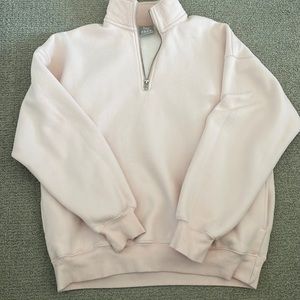 Light pink TNA cozy 1/4 zip sweater